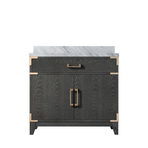 [LVL36SJ100] Laurel 36 in W x 22 in. D Black Oak Single Bath Vanity and Carrara Marble Top