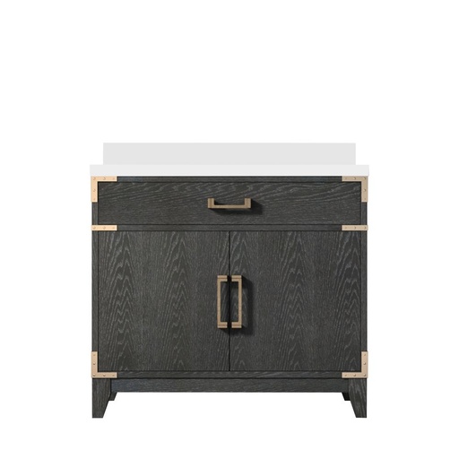 [LVL36SJ200] Laurel 36 in W x 22 in. D Black Oak Single Bath Vanity and White Quartz Top
