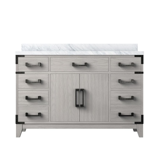 [LVL48SM100] Laurel 48 in W x 22 in. D White Oak Single Bath Vanity and Carrara Marble Top