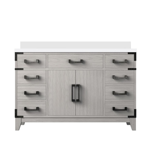 [LVL48SM200] Laurel 48 in W x 22 in. D White Oak Single Bath Vanity and White Quartz Top
