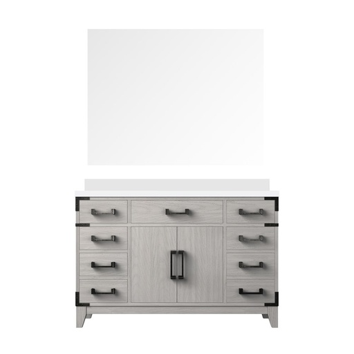 [LVL48SM210] Laurel 48 in W x 22 in. D White Oak Single Bath Vanity, White Quartz Top, and 46 in Mirror