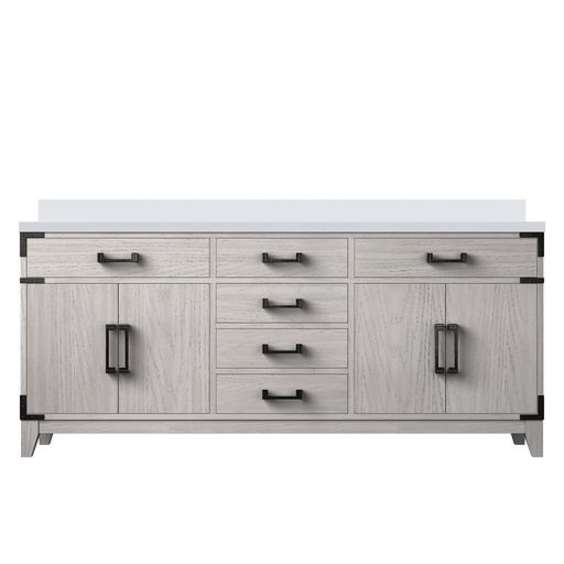 [LVL72DM300] Laurel 72 in W x 22 in. D White Oak Double Bath Vanity and Cultured Marble Top