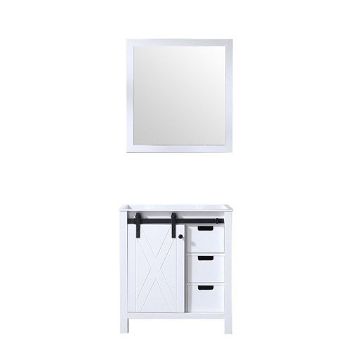 [LVM30SA010] Marsyas 30 in W x 22 in. D White Bath Vanity and 28 in Mirror