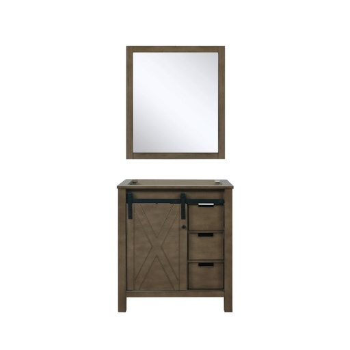 [LVM30SK010] Marsyas 30 in W x 22 in. D Rustic Brown Bath Vanity and 28 in Mirror