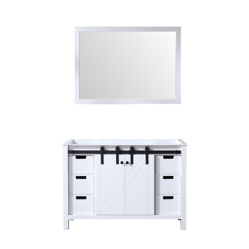 [LVM48SA010] Marsyas 48 in W x 22 in. D White Bath Vanity and 44 in Mirror