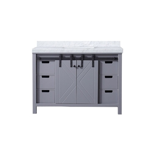 [LVM48SB100] Marsyas 48 in W x 22 in. D Dark Grey Bath Vanity and Carrara Marble Countertop