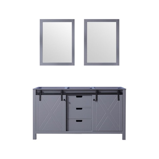[LVM60DB010] Marsyas 60 in W x 22 in. D Dark Grey Double Bath Vanity and 24 in Mirrors