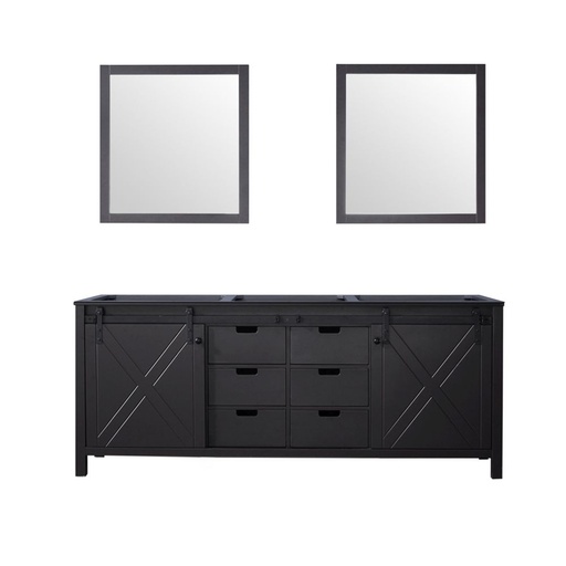 [LVM80DC010] Marsyas 80 in W x 22 in. D Brown Double Bath Vanity and 30 in Mirrors