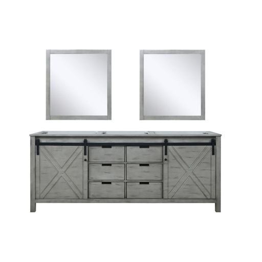 [LVM80DH010] Marsyas 80 in W x 22 in. D Ash Grey Double Bath Vanity and 30 in Mirrors