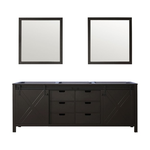 [LVM84DC010] Marsyas 84 in W x 22 in. D Brown Double Bath Vanity and 34 in Mirrors