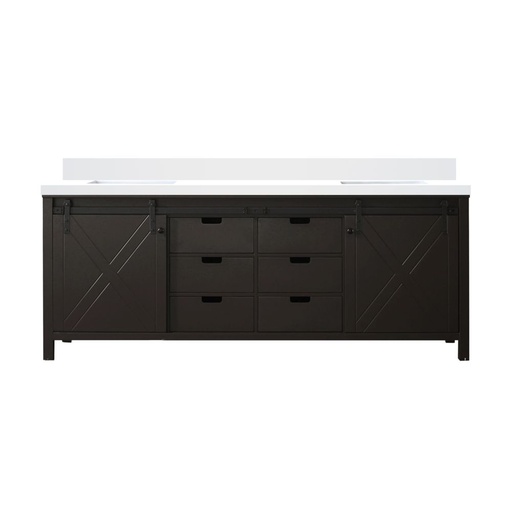 [LVM84DC200] Marsyas 84 in W x 22 in. D Brown Double Bath Vanity and White Quartz Countertop
