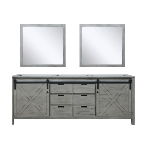 [LVM84DH010] Marsyas 84 in W x 22 in. D Ash Grey Double Bath Vanity and 34 in Mirrors