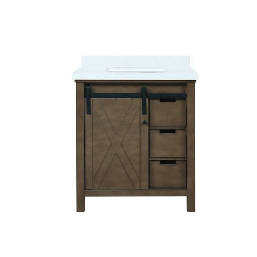 [LVM30SK300] Marsyas 30 in W x 22 in. D Rustic Brown Bath Vanity and Cultured Marble Countertop