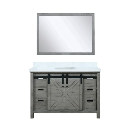 [LVM48SH310] Marsyas 48 in W x 22 in. D Ash Grey Bath Vanity, Cultured Marble Countertop and 44 in Mirror