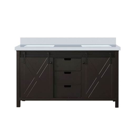 [LVM60DC300] Marsyas 60 in W x 22 in. D Brown Double Bath Vanity and Cultured Marble Countertop