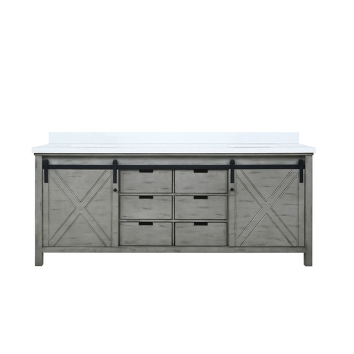 [LVM80DH300] Marsyas 80 in W x 22 in. D Ash Grey Double Bath Vanity and Cultured Marble Countertop