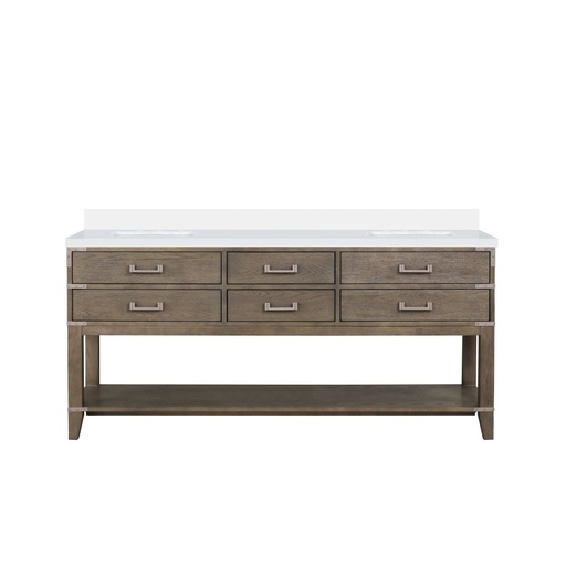 [LVN72DR300] Norwalk 72 in W x 22 in. D Grey Oak Double Bath Vanity and Cultured Marble Top