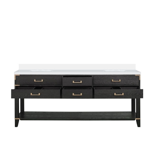 [LVN80DJ300] Norwalk 80 in W x 22 in. D Black Oak Double Bath Vanity and Cultured Marble Top