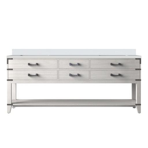 [LVN80DM300] Norwalk 80 in W x 22 in. D White Oak Double Bath Vanity and Cultured Marble Top