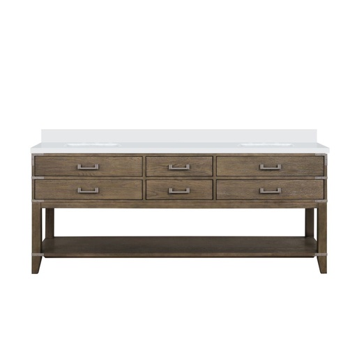 [LVN80DR300] Norwalk 80 in W x 22 in. D Grey Oak Double Bath Vanity and Cultured Marble Top