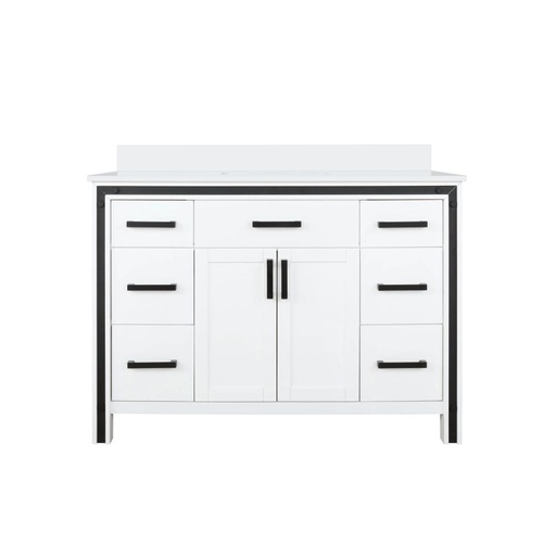 [LVZV48SA200] Ziva 48 in W x 22 in. D White Bath Vanity and White Quartz Top