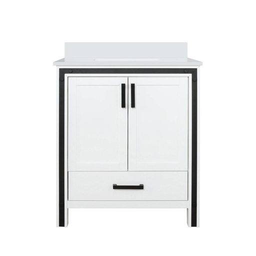 [LVZV30SA300] Ziva 30 in W x 22 in. D White Bath Vanity and Cultured Marble Top