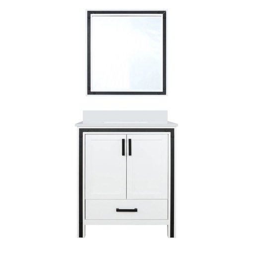 [LVZV30SA310] Ziva 30 in W x 22 in. D White Bath Vanity, Cultured Marble Top and 28 in Mirror