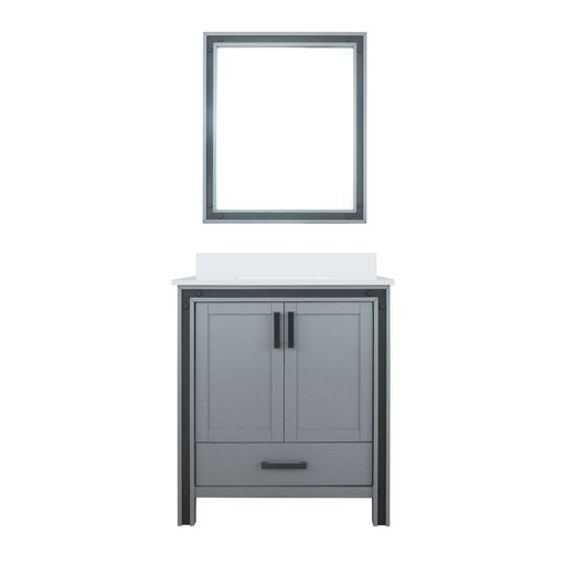 [LVZV30SB310] Ziva 30 in W x 22 in. D Dark Grey Bath Vanity, Cultured Marble Top and 28 in Mirror