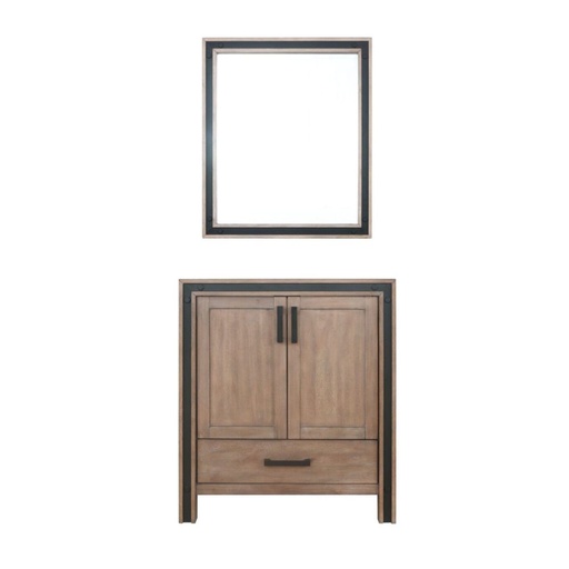 [LVZV30SN010] Ziva 30 in W x 22 in. D Rustic Barnwood Bath Vanity and 28 in Mirror