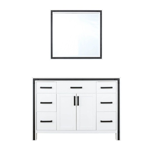 [LVZV48SA010] Ziva 48 in W x 22 in. D White Bath Vanity and 34 in Mirror