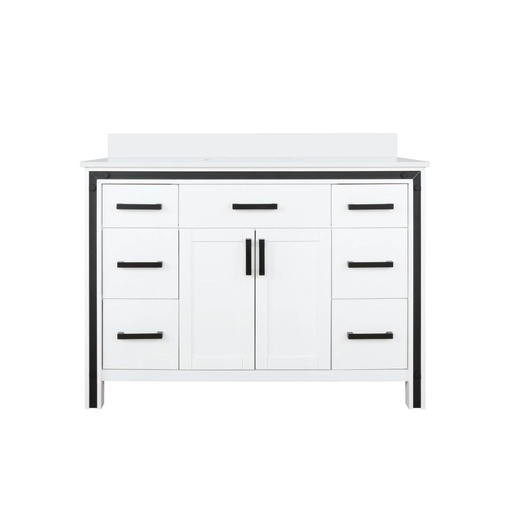 [LVZV48SA300] Ziva 48 in W x 22 in. D White Bath Vanity and Cultured Marble Top