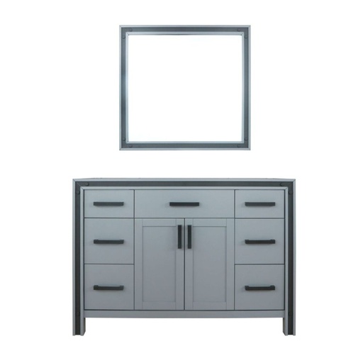 [LVZV48SB010] Ziva 48 in W x 22 in. D Dark Grey Bath Vanity and 34 in Mirror