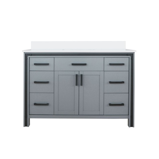 [LVZV48SB300] Ziva 48 in W x 22 in. D Dark Grey Bath Vanity and Cultured Marble Top