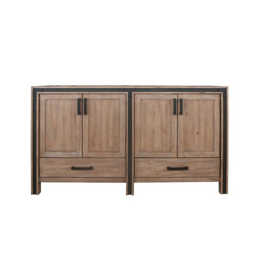 [LVZV60DN000] Ziva 60 in W x 22 in. D Rustic Barnwood Double Bath Vanity