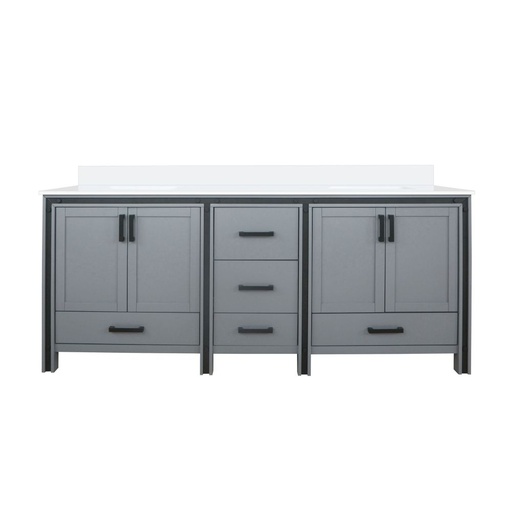 [LVZV80DB300] Ziva 80 in W x 22 in. D Dark Grey Double Bath Vanity and Cultured Marble Top