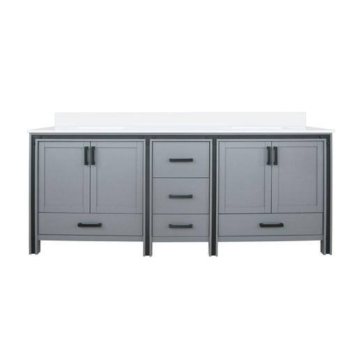 [LVZV84DB300] Ziva 84 in W x 22 in. D Dark Grey Double Bath Vanity and Cultured Marble Top