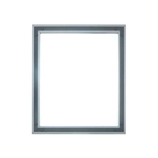 [LZV2832DGM] Ziva 28 in W x 32 in H Dark Grey Mirror with Black Metal Inlay
