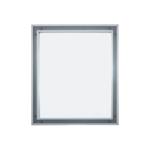 [LZV3032DGM] Ziva 30 in W x 32 in H Dark Grey Mirror with Black Metal Inlay