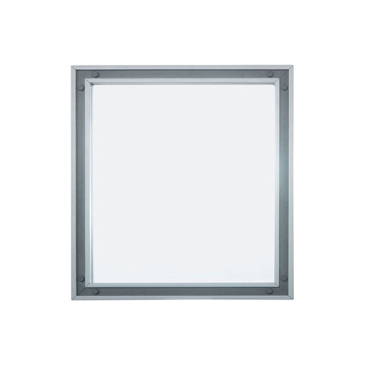 [LZV3432DGM] Ziva 34 in W x 32 in H Dark Grey Mirror with Black Metal Inlay
