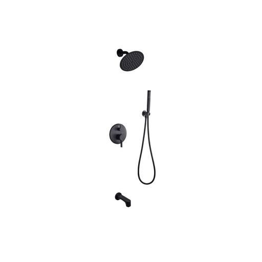 [LSS11011MB] Salamonio 1-Spray Tub and Shower Faucet Combo with Round Showerhead and Handheld Shower Wand in Matte Black