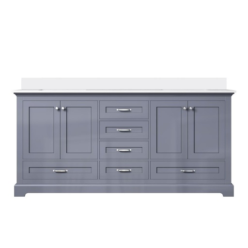 [LVD72DB300] Dukes 72 in. W x 22 in. D Dark Grey Double Bath Vanity and Cultured Marble Top