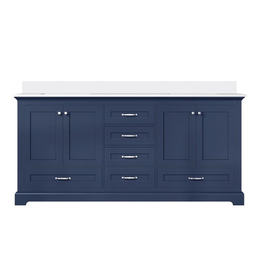 [LVD72DE300] Dukes 72 in. W x 22 in. D Navy Blue Double Bath Vanity and Cultured Marble Top