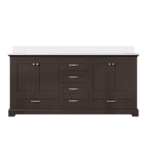 [LVD72DG300] Dukes 72 in. W x 22 in. D Espresso Double Bath Vanity and Cultured Marble Top